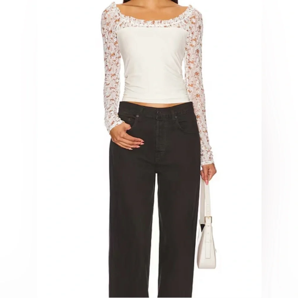 +Free People Josie Long Sleeve Top Sz Medium